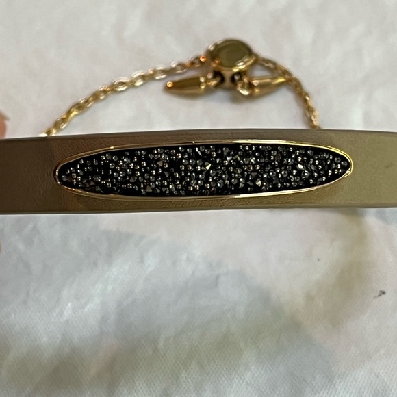 ADORE Crystal and Leather Slide Bracelet Beige & Black - Picture 8 of 8